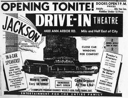 Jackson Drive-In Theatre - OLD AD FROM RON GROSS